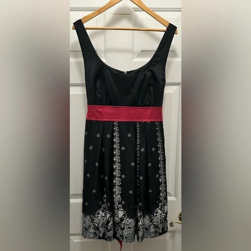 Teeze Me Black with Pink Belt Semi Formal Dress Size 13